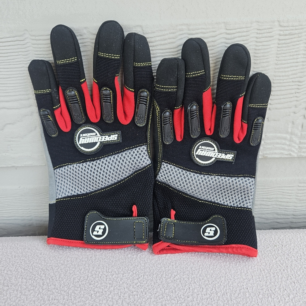 Speedway Motors Mechanics Style Pit Crew Work Gloves Men SZ XL Leather